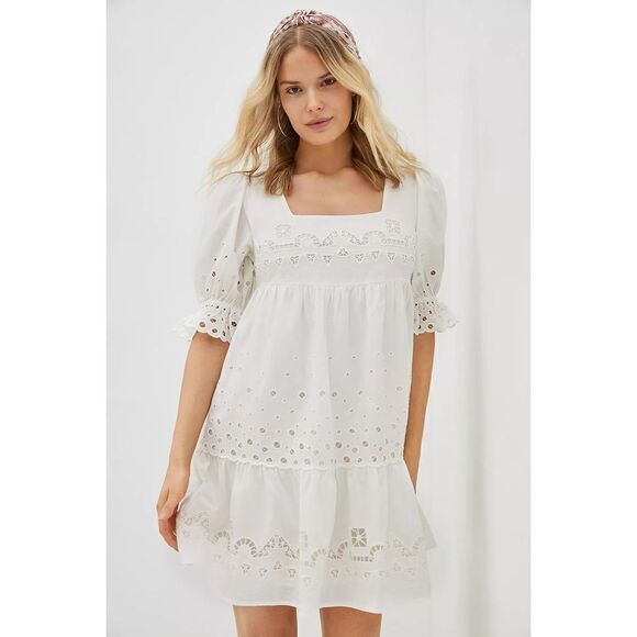 Anthropologie -Audrina Eyelet Mini Dress - Picture 3 of 13